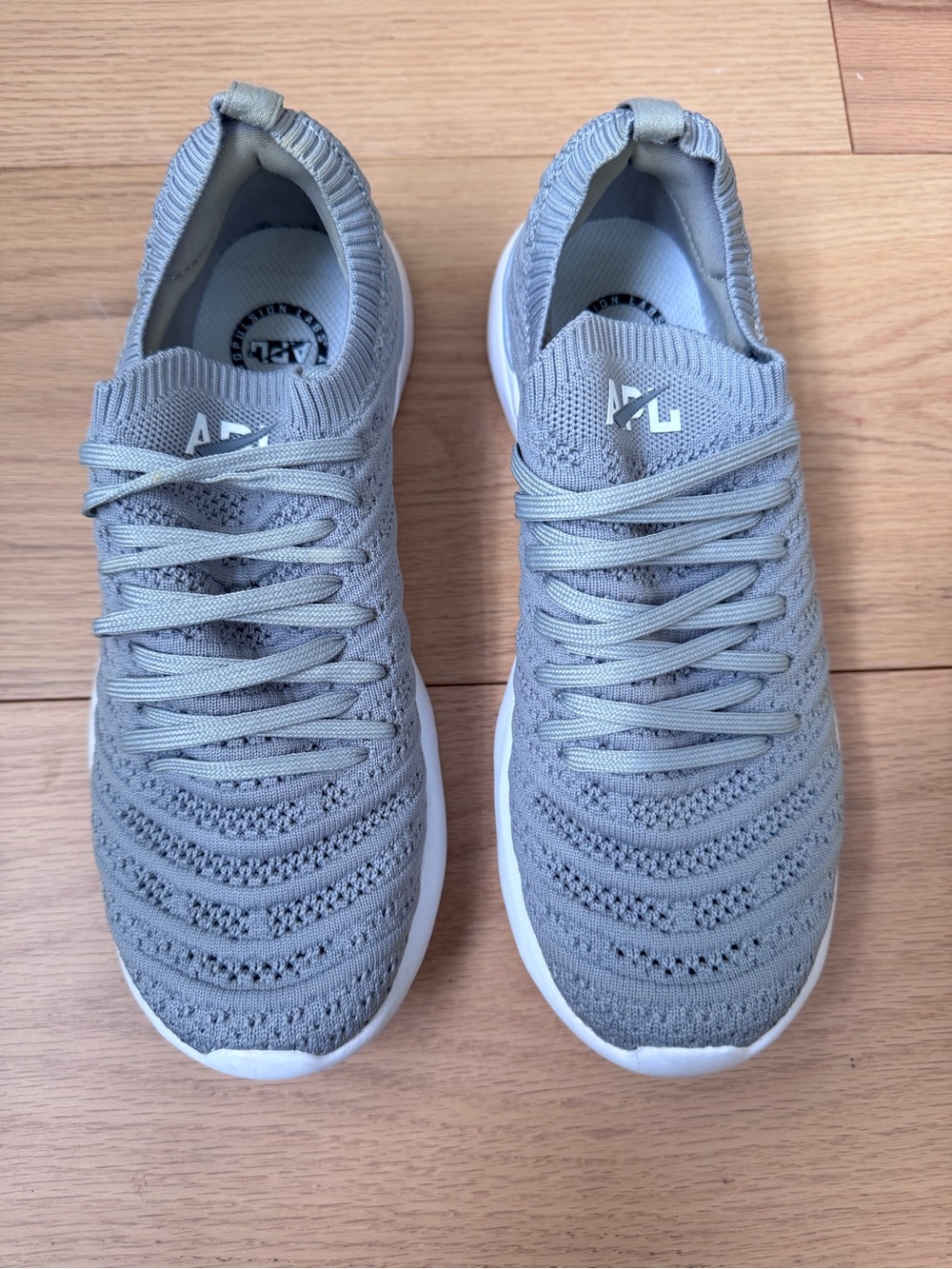 APL TechLoom Wave Slip-On Sneakers in Light Gray and White